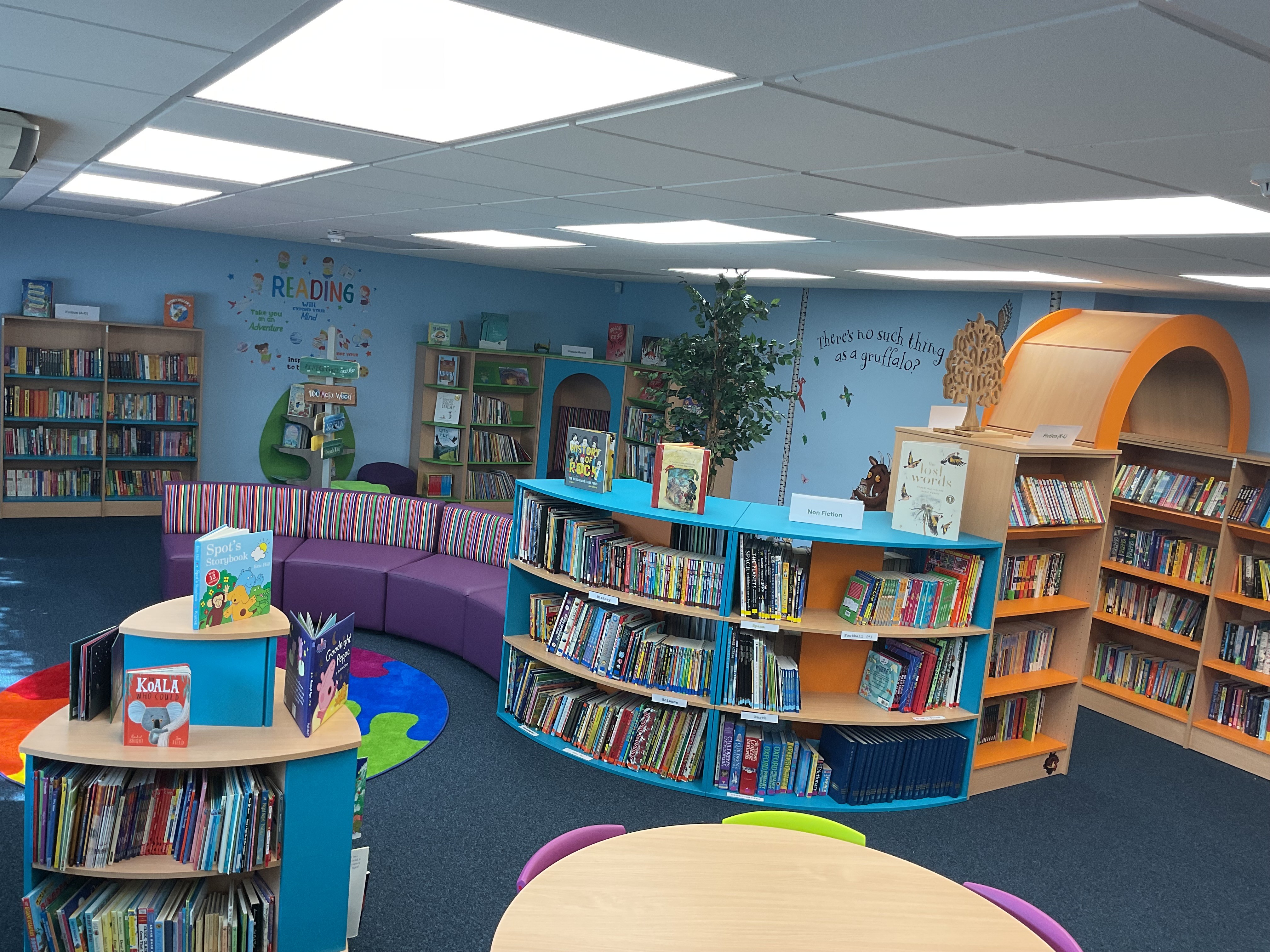 Blank room to decorated library